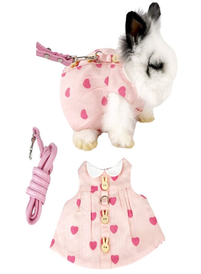 Barn Eleven Rabbit Harness and Leash with Cute Accessories for Walking Escape Proof - Mesh Breathable Bunny Vest Harness Outdoor - Also Suit for Ferret Kittn Puppy Small Animals (Without Accessories,Small) - Image 1
